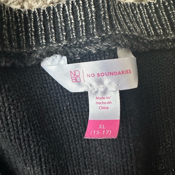 No Boundaries 100%Cotton long Sleeve Sweater-Textured Cable & Diamond Knit - Picture 6 of 6